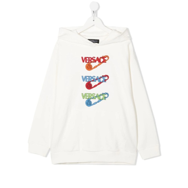 logo print cotton hoodie