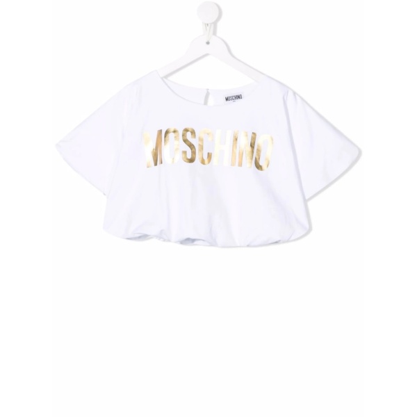logo-print cropped T-shirt