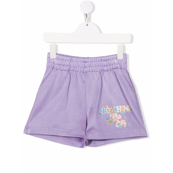 logo-print elasticated shorts