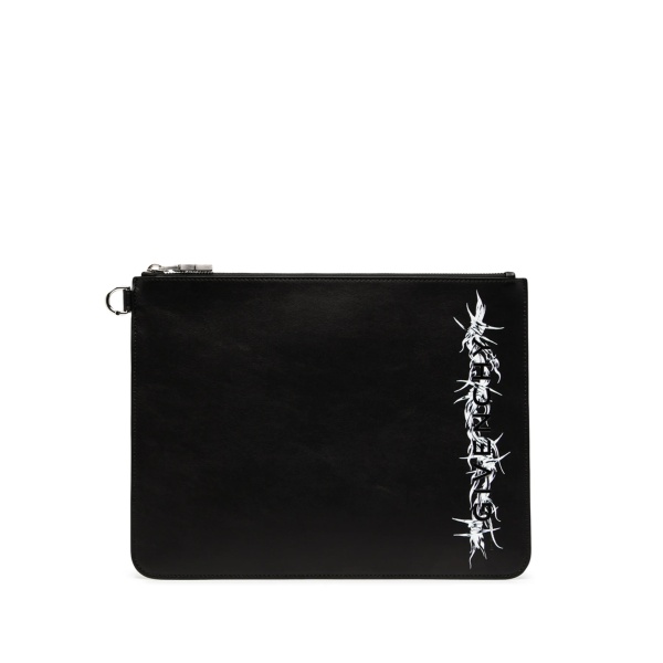 logo-print leather wallet