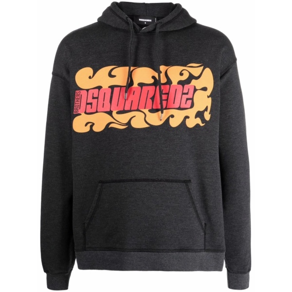 logo-print relaxed hoodie