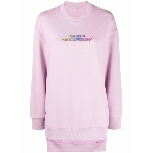 logo-print side slit sweatshirt
