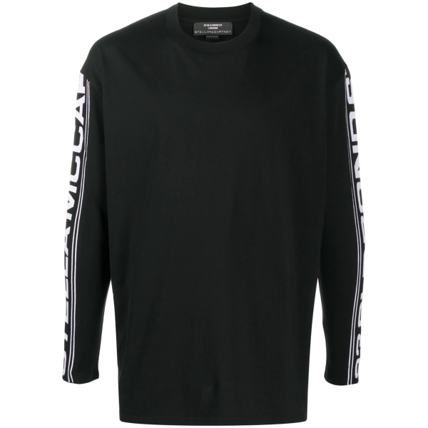 logo sleeve round neck top