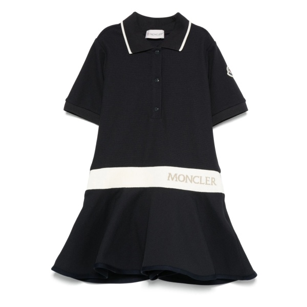 logo-waistband polo dress