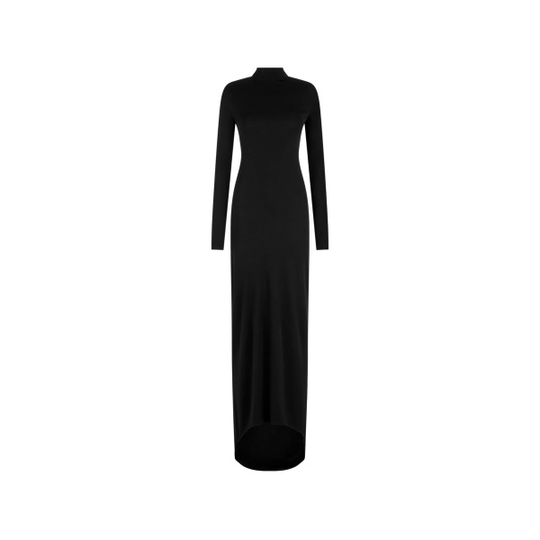 long-sleeves high-neck maxi dress