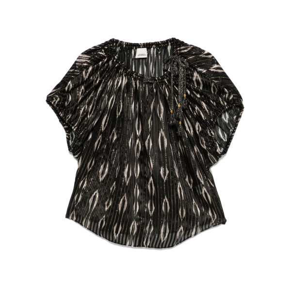 metallic-threading blouse