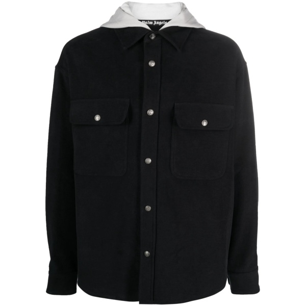 monogram-print hooded overshirt