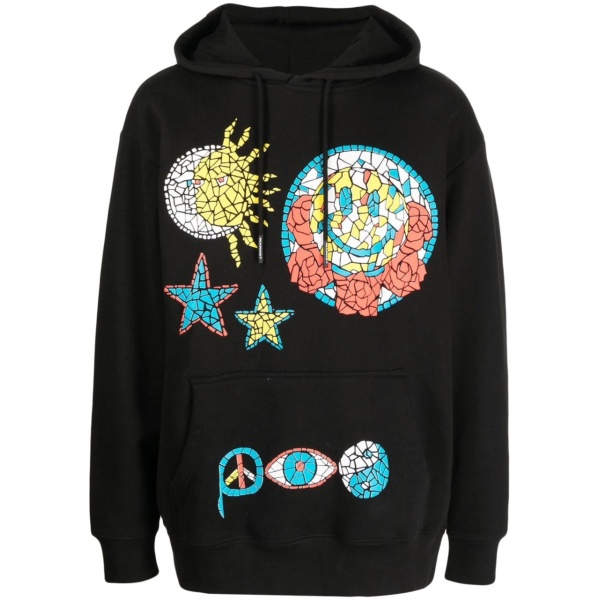 Mosaic graphic-print hoodie