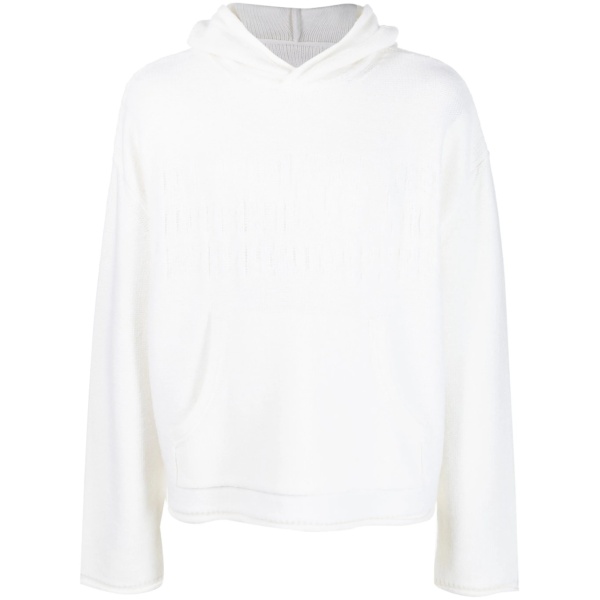 number-motif knitted hoodie