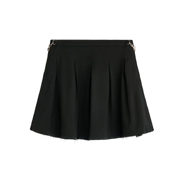 Object frayed pleated skirt