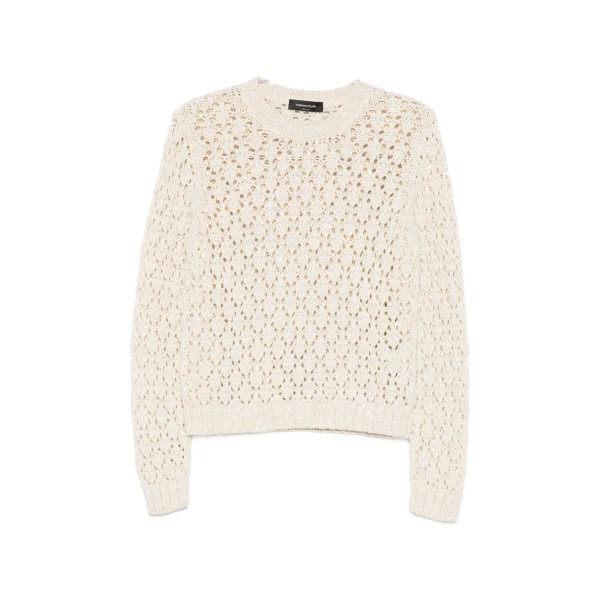 open-knit crew-neck sweater