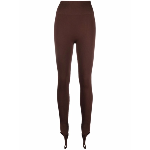 open-toe ribbed leggings