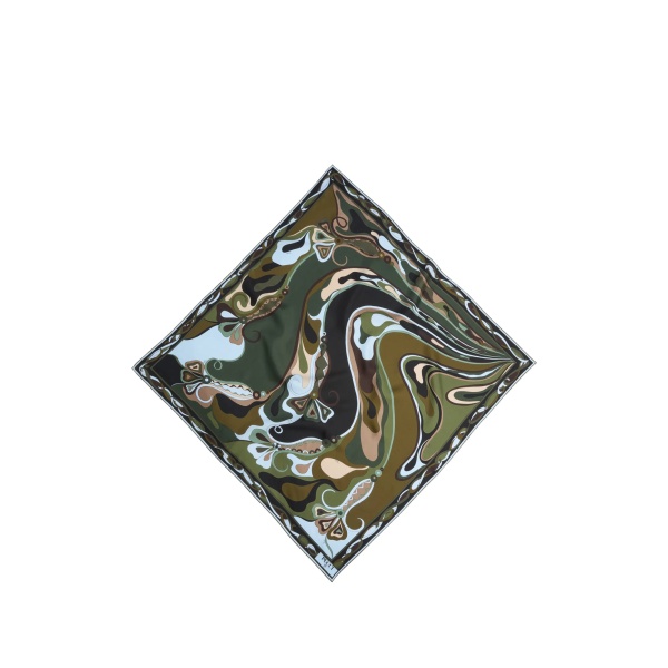 Orchidee-print silk carre