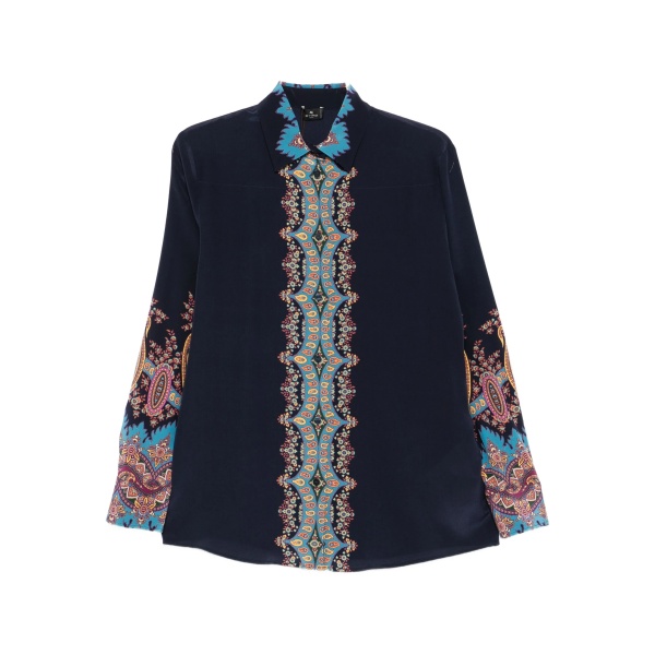 paisley-print silk shirt