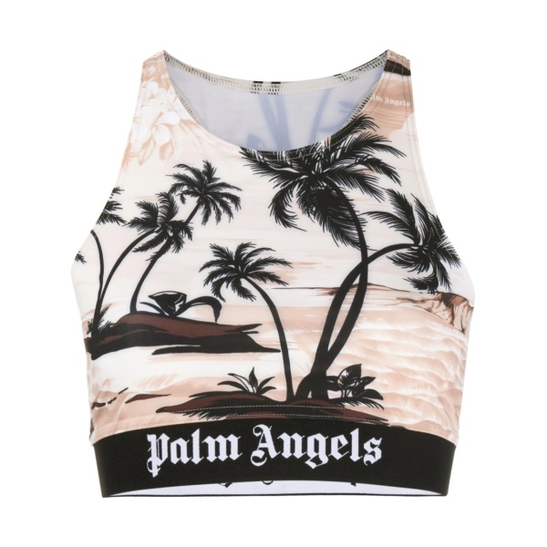 palm-print crop top