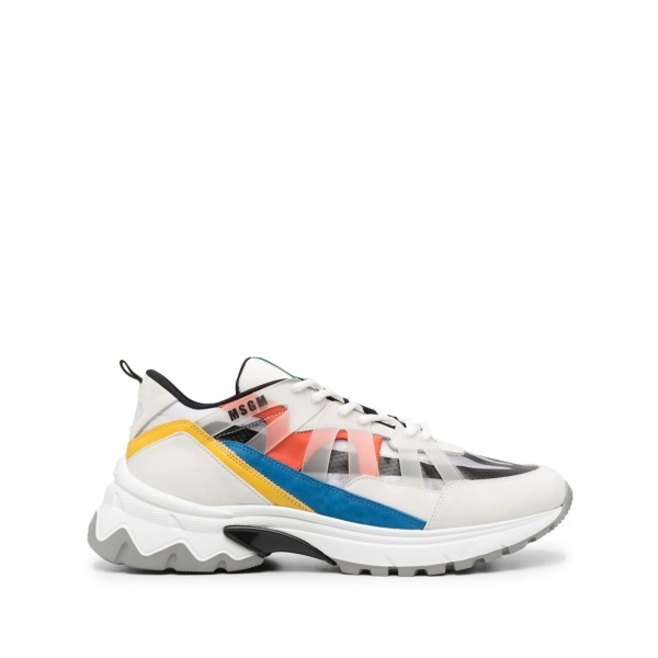 panelled low-top sneakers