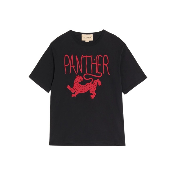 panther print cotton T-shirt