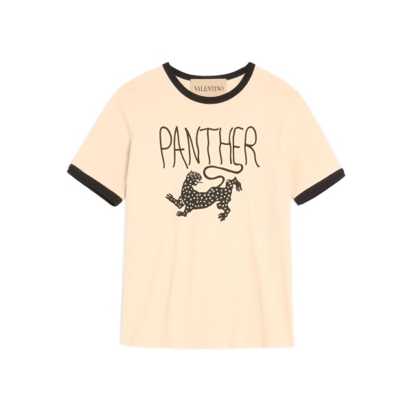panther-print T-shirt