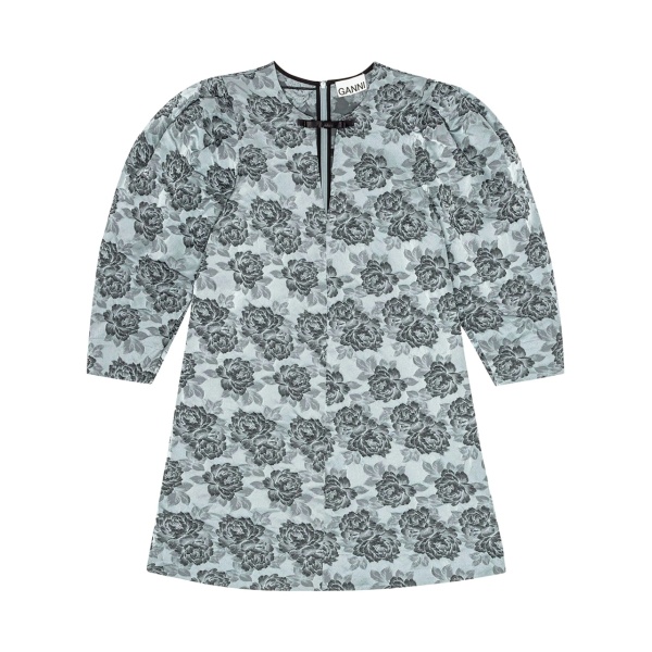 patterned-jacquard mini dress
