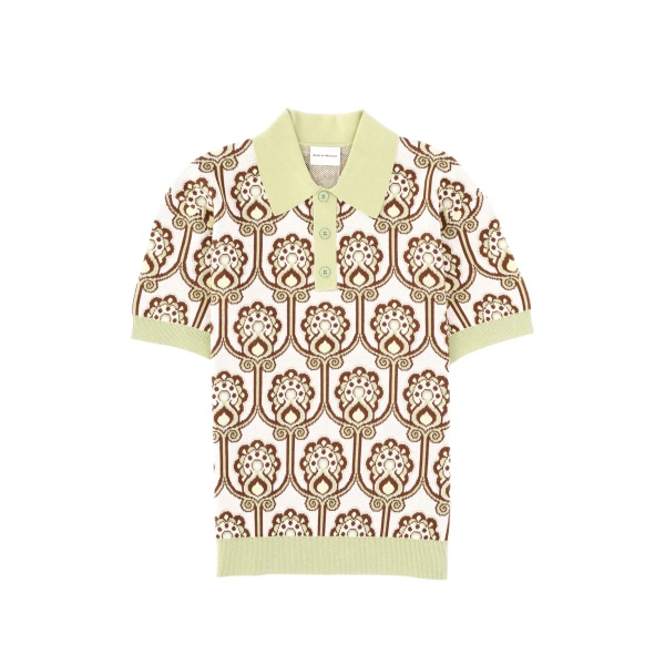 patterned polo shirt