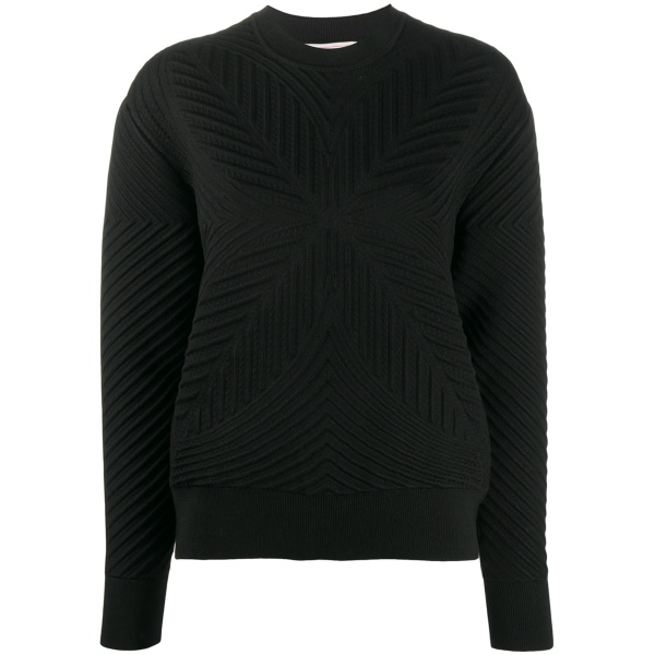 patterned rib-knit jumper