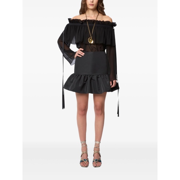 peplum mini fitted skirt