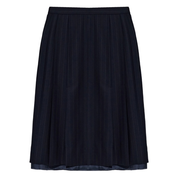 pinstripe-pattern midi skirt