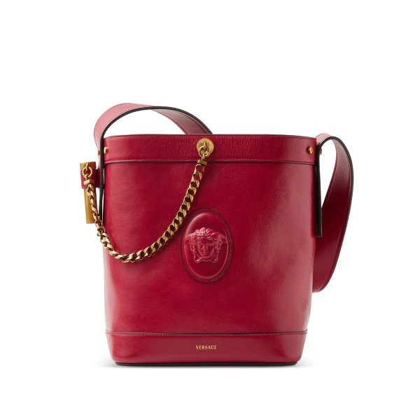 Pivot small leather bucket bag