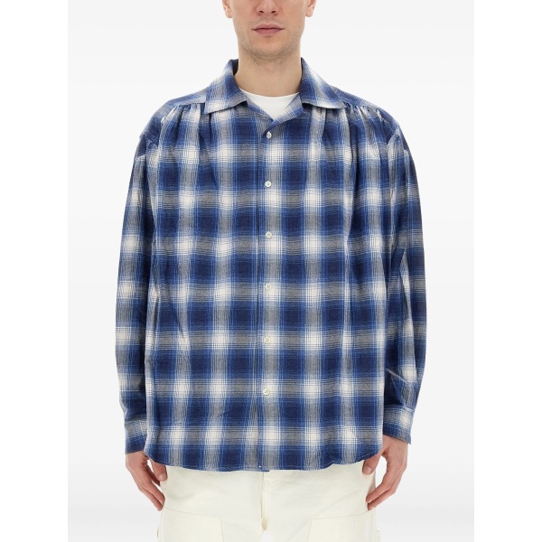plaid-check cotton shirt