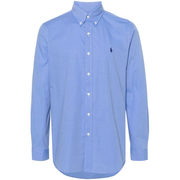 Polo Pony-embroidered poplin shirt