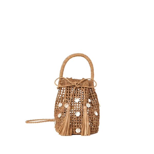 Precious Moments raffia tassel-detail bucket bag