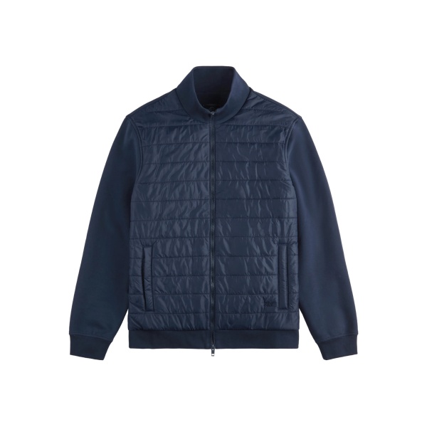 quilted zip-up bomber jacket