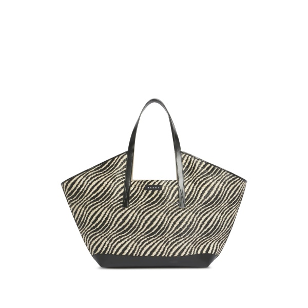 raffia-effect shoulder bag