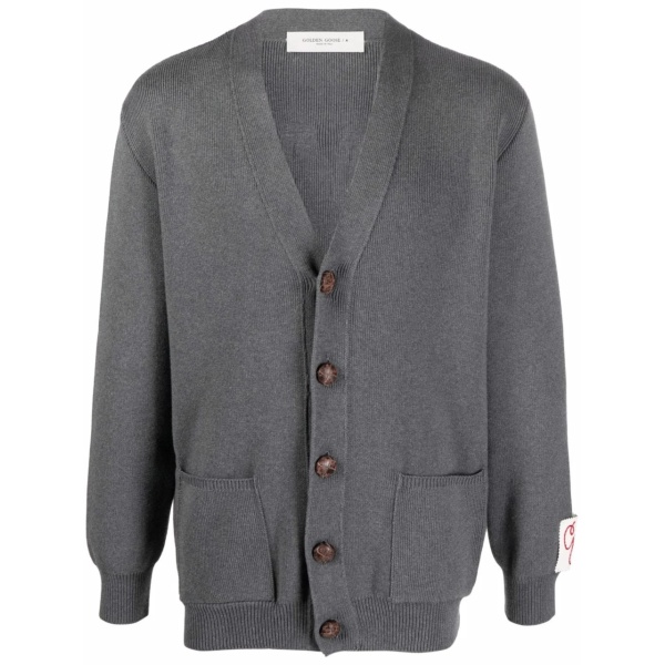 reverse logo cardigan