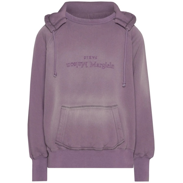 reverse-logo cotton hoodie