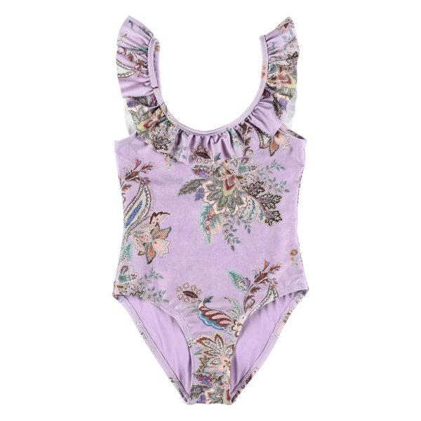 Rhiannon frilled flora-print swimsuit