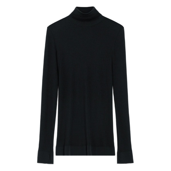 ribbed high-neck top