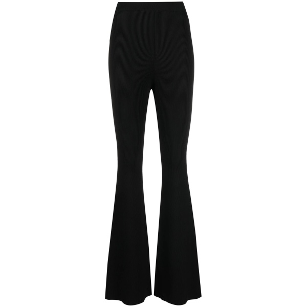 ribbed-knit flared trousers