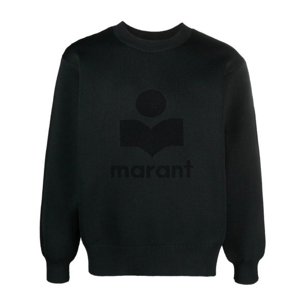 ribbed-knit intarsia-logo sweater