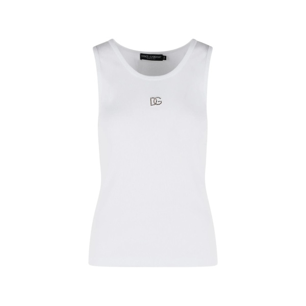 ribbed logo tank top
