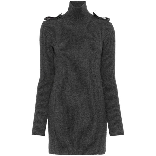 ribbed roll-neck mini dress