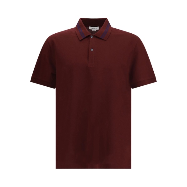 ribbed short-sleeve polo shirt