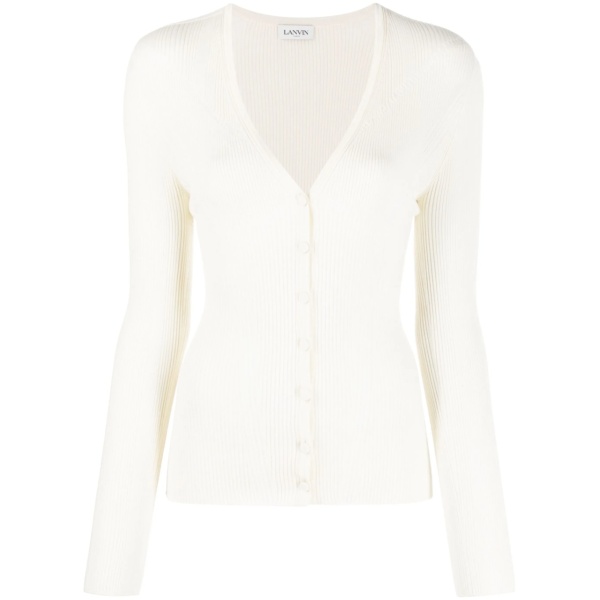 ribbed V-neck cardigan