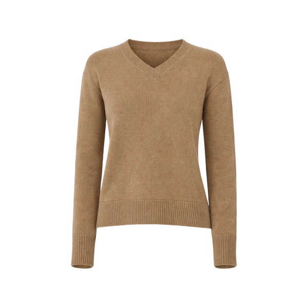 ribbed V-neck sweater