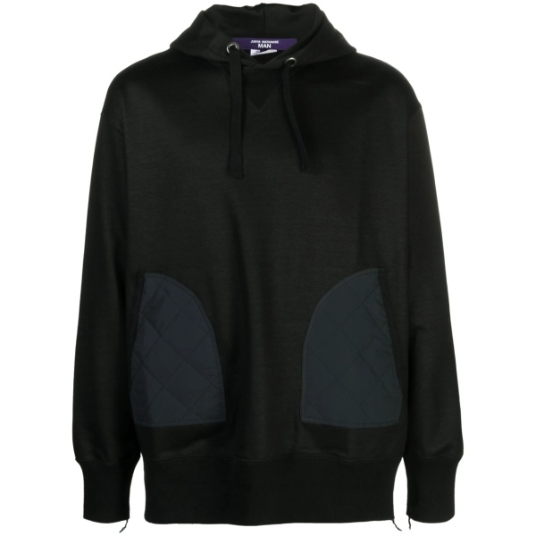 ripstop-panel cotton hoodie
