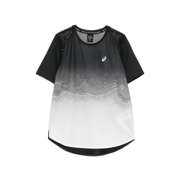 Road mesh-panel printed T-shirt