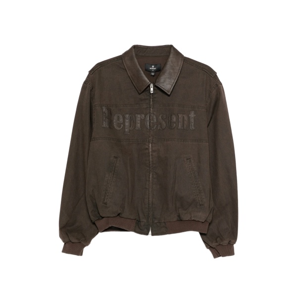 Roscoe logo collared bomber jacket
