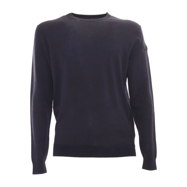 round-neck logo-patch sweater