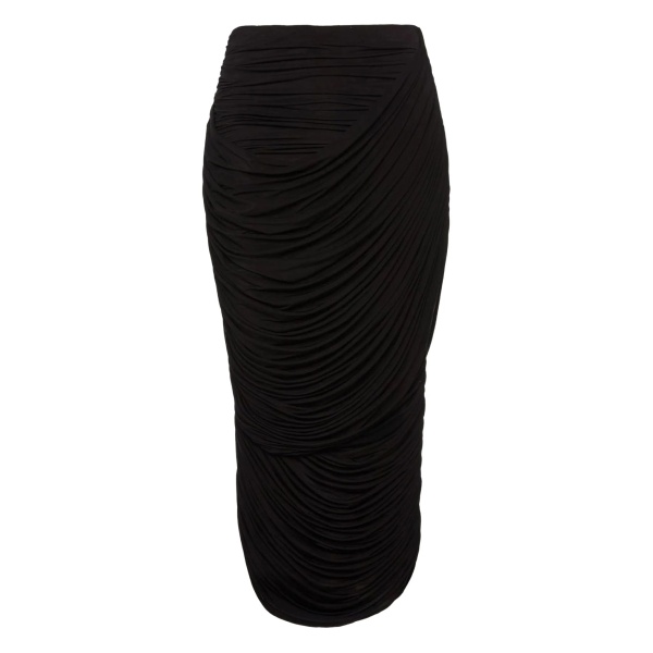 ruched midi skirt