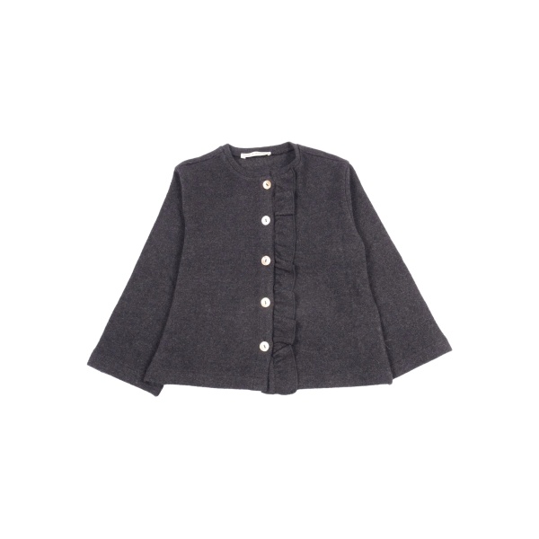 ruffled button-up cardigan